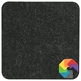 Design Filz Untersetzer eckig - 20x20cm in dunkelgrau meliert für Glas, Getränke, Bar, Tasse, Vase