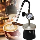 Milchaufschäumer und Dampfgarer, Handheld Camping Dampfkochmaschine mit 0,8 mm 3-Loch-Düse, einstellbarem Winkel, Luftdruckmessgerät und 4 Bar Druck