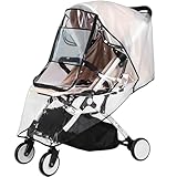 Universal Regenschutz für Kinderwagen, Komfort Regenverdeck für Buggy Sportwagen mit Fenster Windschutz, Schadstofffrei, Gute Luftzirkulation, Schutz vor Schmutz