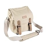 FNBDDX Fototasche, wasserdicht, aus Leinen, for Fotografie, DSLR-Kameratasche, passend for Canon, for Nikon, for Sony, for Instax-Objektivstative(Creamy-White M)