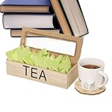 laxreheye Teebeutelaufbewahrungsbox, Teebeutelbox aus Holz, geteilter Holzbehälter für den Tisch, Anzeige des Aufbewahrungswerkzeugs des -Designs