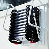 Klappbare Dachbodentreppe – ausziehbare Leiter für einfachen Zugang zur Decke, wandmontierte zusammenklappbare Stufen für Dachböden und Keller