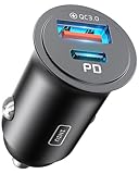 INIU Zigarettenanzünder, 12V USB C Adapter 60W Auto PD & QC 3.0 Kfz Ladegerät, Auto Ladegerät Adapter USB Zigarettenanzünder Verteiler Steckdose mit iPhone 16 15 14 13 Pro Max iPad Samsung S24 S23