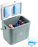 Brisby 22L Kühlbox – Passiv & Ohne Strom – mit 4 Großen Kühlakkus à 450 ml – Bis zu 40 Std. Kühl / 18 Std. Warm – Kompakte Kühlbox für Camping, Auto, Arbeit, Festival – BPA-frei