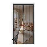 Fliegengitter Tür Magnet 155 x 186 cm Einfache Installation, Ohne Bohren Fliegengitter Fenster Magnetisch für Balkontür/Terrassentür, Schwarz