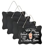 Kreidetafel zum Aufhängen, 4 Stück Schiefertafel zum Beschriften 25 X 20cm Zweiseitig Kreidetafeln Kleine Tafel zum Aufhängen Wellig Dekorative Schieferplatte für Anschlagtafeln und Bars Usw