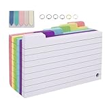 Karteikarten, Doppelseitig Geregelt, 300 Teile, Gefütterte Blitzrevisionskarten, Bindemittel -Ring -Notecards, Mit Klebenden Aufklebern, Für Die Schulvorbereitungsreise Für Schulprüfung