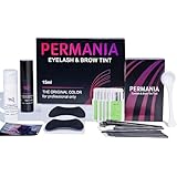 PERMANIA Augenbrauen und Wimpernfarbe Set, 2 In 1 Wimpern Färben Schwarz Set, Farbe Bis zu 4 Wochen, Sanfte Formel für Salon Oder Heimgebrauch