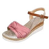 Damen Sommer Freizeit Zehentrenner Plateau Wandersandalen RöMersandalen mit Absatz Sommer Bequem Elegant Sandalen Strandschuhe Hausschuh Elegant Strand Schuhe Klassische Absatz Schuhe