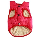 JoyDaog 2-lagige mit Fleece gefütterte Hundejacke, sehr warm für Winter und kaltes Wetter, extraweiche, winddichte Hundeweste,rose,M