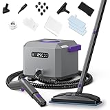 GROBELL Steam Cleaner Dampfreiniger: 1.650 W, Aufheizzeit: 60 s, jederzeit nachfüllbar, Tank: 2.2 l, Handdampfreiniger für Zuhause, Bad, Fliesenfugen, Fußboden, Bodenreinigung, Und Mehr. Grey