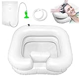 TZEKING Haarwaschbecken für Bettlägerige,Mit Duschkopf und Wassersack,Shampoo Becken mit 1M Ablaufschlauch,Haare Waschen Für Bettlägerige,für Bettlägerige Schwangere Verletzte Postoperative Patientin