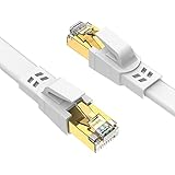 Ercielook lan kabel CAT8 Hochgeschwindigkeits - 0,5m 1m 3m 5m 10m 15m 20m Netzwerkkabel für den Außen- und Innenbereich, 40 Gbit/s lankabelverlaengerung für Router/Gaming/Modem (0,5m)