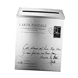 FUTUREORYY Retro Briefkasten aus Eisenblech Wetterfester Briefkasten mit Großem Stauraum Dekoratives Foto Accessoire und Praktisches Postfach für Außenbereich