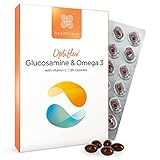 Healthspan Glucosamin & Omega 3 | Gelenkgesundheit | Zusätzliches Vitamin C | 400 mg Optiflex Glucosamin HCI | 300 mg Omega 3 Fischöl | hochgereinigt und nachhaltig angebaut | 120 Kapseln