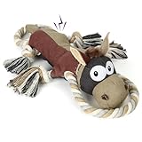 IOKHEIRA Hundespielzeug Unzerstörbar Weihnachten - Quietschend Robust Tau Seil für Große Kleine Hunde, Interaktives Stofftier Quietschendes & Kuscheltier zur Beschäftigung, Zerren für Welpen Braun‌