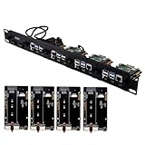 GeeekPi RS01 1U Rack Mount for Raspberry Pi 5/4B, with 4PCS RS-P11 PCIe to M.2 NVMe SSD Adapters and OLED Display, Compatible with 19 Inch Server Rack