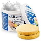 Rokitta’s Rostschreck Universal Reinigungsstein – Putzstein Universalreiniger mit Zwei Gratis Schwämmen – Universalstein für Küche, Bad, Edelstahl und mehr – 900g