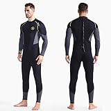 ZCCO Herren Neoprenanzug Ultra Stretch 1,5 mm Neopren Badeanzug, Ganzkörper-Tauchanzug mit Reißverschluss hinten, EIN Stück zum Schnorcheln, Tauchen, Schwimmen (1.5LT-schwarz, 4XL)