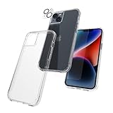 Case-Mate [3-in-1-Schutzpaket – iPhone 14 Hülle (Tough Clear), gehärtetes Glas & Objektivschutz – 4,5 m Fallschutz, kabelloses Laden kompatibel – Anti-Vergilbung, stoßfest, schlank, Kratzfest