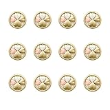 LIANCHEN 12 Pcs Trachtenknöpfe mit Öse 20mm Goldene Knöpfe Silber, Vintage Legierung Knöpfe zum Annähen Nähender Bunte Metallknöpfe für Diy Kleidung, Craft Dekorative, Hemden (Rosa)