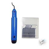 Entgrater inkl. 10 Klingen, Metallgriff Handentgrater, Entgrater Werkzeug mit 10 Stück Schnellarbeitsstahl Ersatzklingen, Schneidwerkzeug für 3D Drucker, Kunststoff