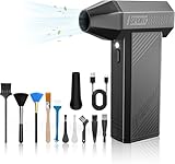 MJY 180000 U/min 85M/S 230g Elektrische Staubgebläse Druckluftspray,7600mah Akku 4-Gang Einstellbar Electric Air Duster Turbo Gebläse Mit LED Laterne für Auto,elektronische Geräte,PC Reinigungsset