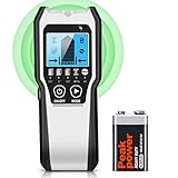 FOLAI Leitungssucher Ortungsgerät 5 in 1，verbesserter elektronischer Wandscanner mit HD-LCD-Display und Audioalarm zur Erkennung von Holz, Metall und Wechselstromkabeln, (blau)