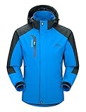 donhobo Herren Softshell Jacke Wasserabweisend Outdoor Winddicht Full-Zip Funktionsjacke Atmungsaktive Wandern Camping Sport Reise Arbeit Mäntel (Blau, L)