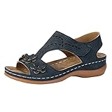 Damenschuhe 43 Ballerina Frauen Clip Toe Sandalen Crystal Jelly Beach Flip Flops Studentinnen Korean Fashion Wear Sommer Flache Sandalen Hohe Schuhe Damen Winter (Dark Blue, 38)