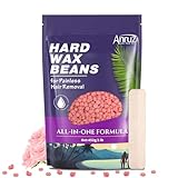 ANRUZ Waxing Perlen für Empfindliche Haut- 453g Wachsperlen Haarentfernung mit 10 Applikatoren- Rose Wax Perlen für Achsel, Brasilianisch, Bikini, Bein und Grobhaar zu Hause Wachsen für Wachswärmer