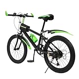 Charocean Mountainbike 20 Zoll Kinderfahrrad Kinder Fahrrad für Jungen & Mädchen, 7 Gang Mountainbike mit Schutzblech, Wasserflasche, Kompassglocke, Tragfähigkeit 85KG, Von 8-13 Jahren (Grün)