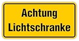 Aufkleber „Achtung Lichtschranke“ Vorsicht Hinweis Folie Sticker | Größe wählbar | Made in Germany, Größe: 20 x 10 cm