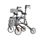 Rollator für Wohnung Aufrechte Gehhilfen for Senioren, aufrechte Rollatoren mit Sitz und großen Rädern, tragbare medizinische Gehhilfen mit einstellbarer Höhe, leichte Gehhilfe for erwachsene ältere M