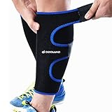 Odoland Wadenbandage Muskelfaserriss,Verstellbare Wadenstütze Sport Waden Kompressionsstrümpfe ohne Fuß Waden Kompression, Schienbeine - 1 Paar/Blue