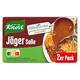 Knorr Jäger Soße leckere braune Sauce ohne geschmacksverstärkende Zusatzstoffe 18x 2er Pack à 46 g