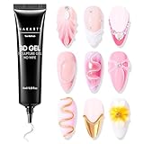 Makartt 3D Gel Nail Art - 15g Rhinestone Glue Gel for Nail Charms, Multifunktionales Skulptur-Nagelgel für DIY-Nageldesign, Nagelschnitzerei Nagelmodellage Hause (Klar)