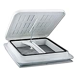 pro-Styling Dachluke Dachfenster Dachhaube 40x40 TF40 mit Kurbel für Wohnwagen, Wohnmobil, Caravan aus Kunststoff in Hellgrau