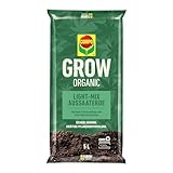 COMPO GROW ORGANIC Aussaaterde 5L - Light Mix Substrat - Erde zur Aussaat von Spezialkulturen Indoor & Outdoor - 5 Liter, Braun