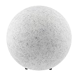 GTV - Gartenausstattung MARMO Gartenleuchte Kugelleuchte für Garten 25 cm Kugel Außenleuchte IP65 3m lange Stromkabel | 4 Stiften, Grau