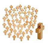 JZK 50x kleine Holzkreuze Anhänger für die Herstellung von Schmuck zum Selbermachen mit Loch, für die Herstellung von Halsketten Schlüsselanhängern, DIY Zubehör