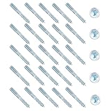 GHVACZS 25 Stück Stockschrauben M8, M8 x 60 mm Torx Stockschrauben, Doppelgewinde Kohlenstoffstahl Verzinkt, Zubehör für Rohrschellenbefestigung und Möbelmontage