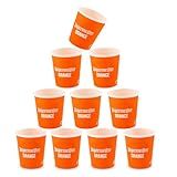 Jägermeister 10 Stück Originale Papier ice cold orange shot Probier-Becher Mehrweg-Becher Pappe maximal 0,02 l Shot-Becher Cup Cup's Shot-Gläser Shot-Glas 10er Set