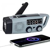 Notfall Radio, 2000mAh Akku Kurbelradio Solar Ladegerät Power Bank USB AM/FM-Radio mit SOS-Alarm Taschenlampe, 3-Wege-Laden Emergency Radios, Innen Außen Camping Klein Taschenradio