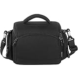 DOMISO SLR DSLR Kameratasche Wasserdicht Fototasche Schutztasche für Spiegelreflexkamera Systemkamera Kompaktkamera Objektive Zubehör Canon Sony, Schwarz