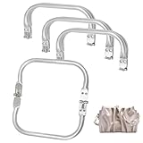 Tkxjry 4 Stück Aluminium Taschenbügel Rechteck Rahmen, 16 x 9cm Rechteckiger Clutch Rahmen für DIY Tasche, Taschenrahmen Für DIY-Tasche, U Förmig Geldbeutel Taschen Rahmen Verschluss