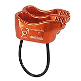 NewDoar Klettern Abseilen Sicherungsgerät Professionelle ATC Abseilen Descender 25KN Sicherheitsausrüstung mit V-Nut(Orange)