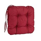 Pillows24 Stuhlkissen 4er Set, Sitzkissen mit Steppung 40x40 cm, Sitzpolster für Outdoor geeignet, Bequemes Sitzpolster mit befestigungs Bändern für Gartenmöbel oder Stuhl (rot)