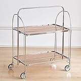 wanghaiyanBD Home Bar Servierwagen, klappbarer Barwagen mit Rollen und Griffen, Rollwagen für Zuhause, Küche und Party, Getränke- und Kaffee-Aufbewahrungswagen