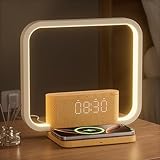 blonbar Lichtwecker Wake Up Licht,Tischlampen,3-stufig Touch Dimmbar, 10W Nachttischlampe mit Ladefunktion, Wireless Charger, Einschlafhilfe Babys & Erwachsene, Nachtlicht für Schlafzimmer Wohnzimmer